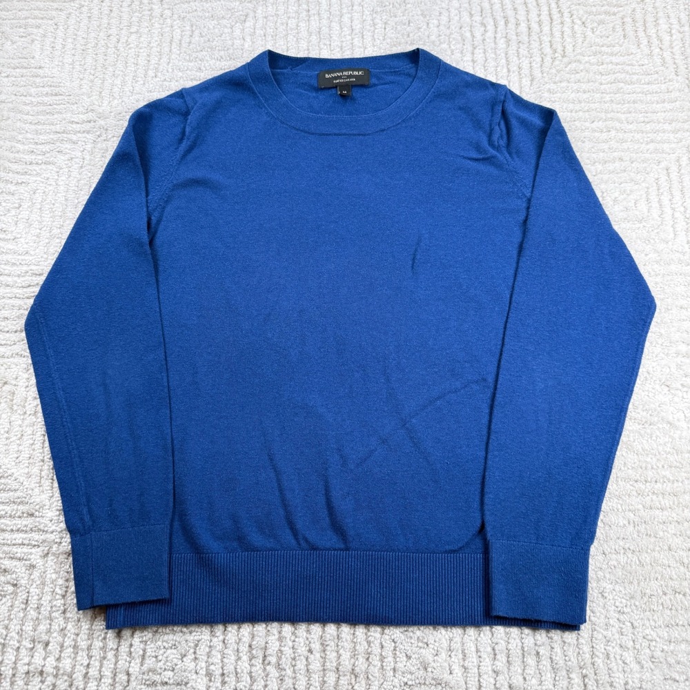 Banana Republic Forever Sweater Womens Medium Blue Cobalt Preppy Business Bold